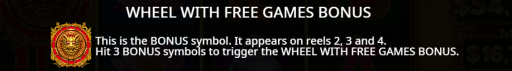 Wheel with Free Games Bonus
