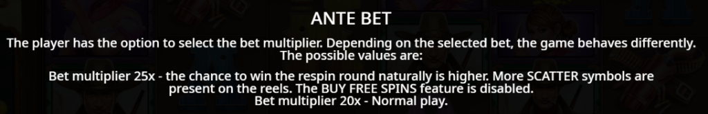 Ante Bet Feature