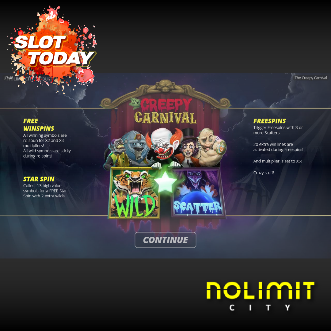 노리밋시티 [Nolimit City] – 더 크리피 카니발(The Creepy Carnival) 무료 슬롯게임