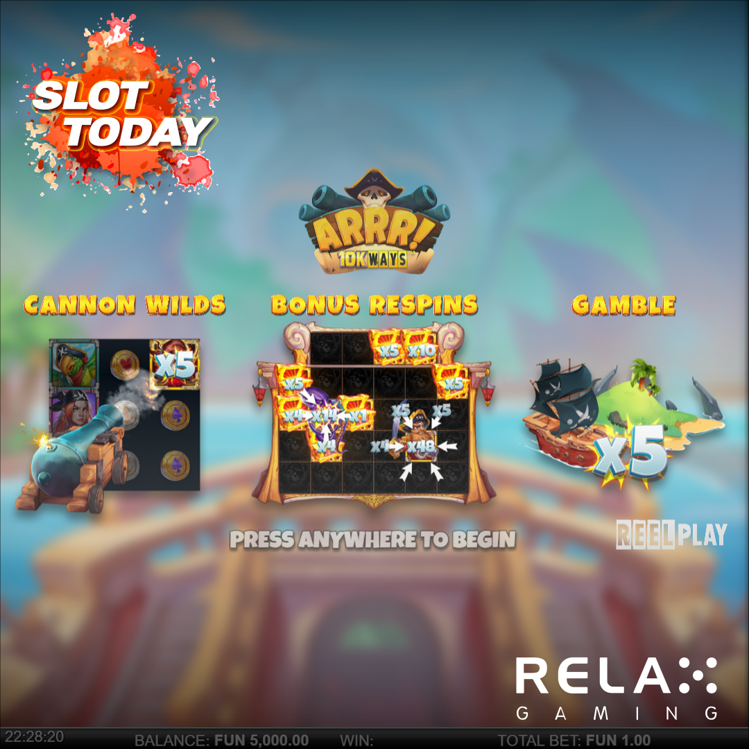 [슬롯무료체험] 아아 10k(ARRR! 10K Ways) – 릴렉스게이밍 [Relax Gaming]