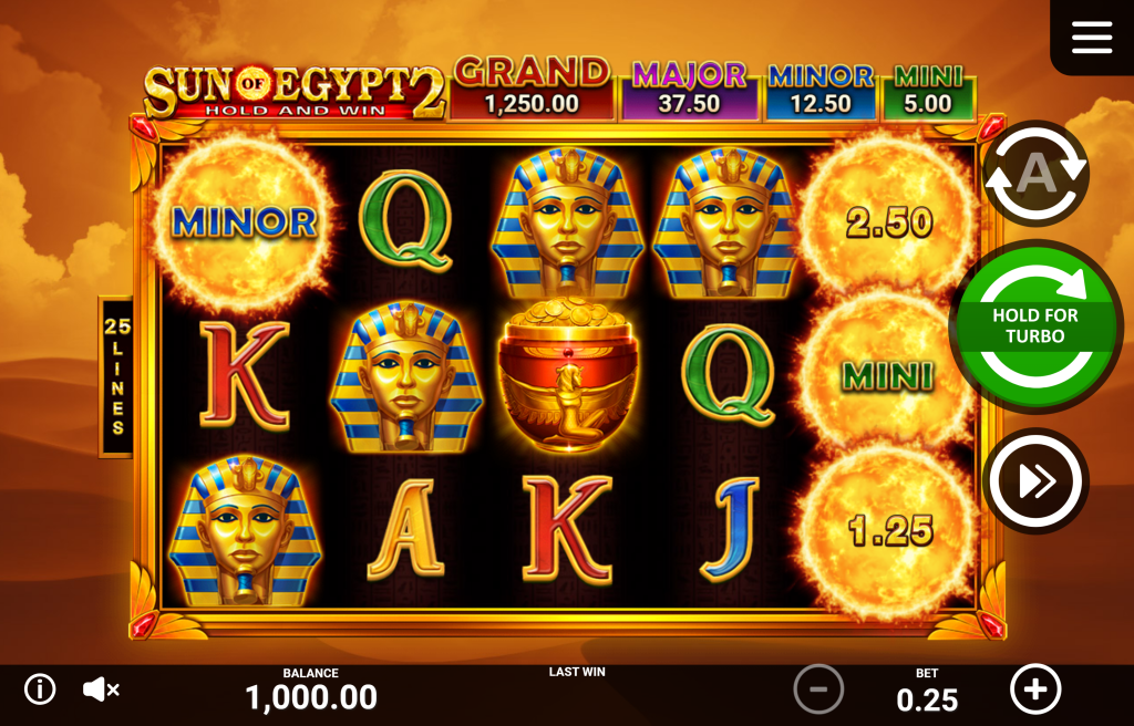 부운고의 인기게임 Sun of Egypt 2의 게임 화면